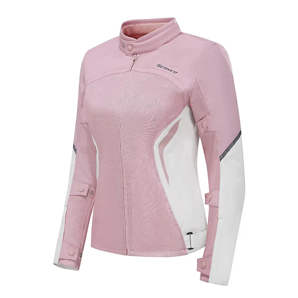 CHAQUETA URBANA TRANSPIRABLE PARA MUJER, PRIMAVERA Y VERANO - JK206 PK-W  COLORES ROSADO CON BLANCO / TALLA -M