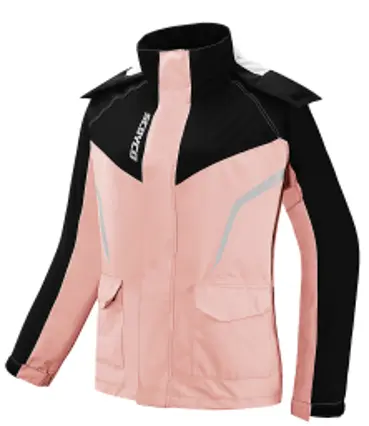 CHAQUETA IMPERMEABLE PARA MUJER RC10  / COLOR BLANCA- ROSADO  / TALLA XS