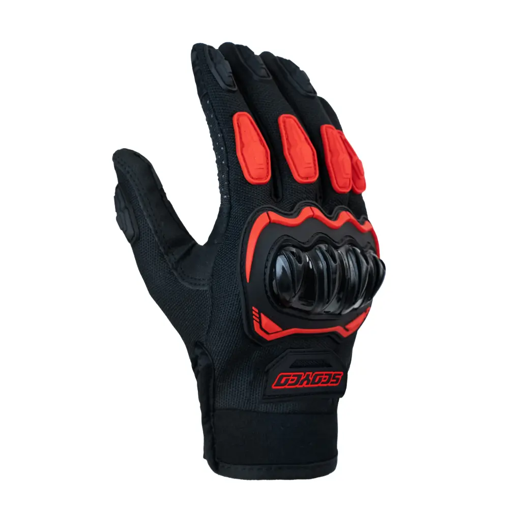 GUANTES DE MOTOCICLETA PARA HOMBRE/  COLOR ROJO / TALLA S