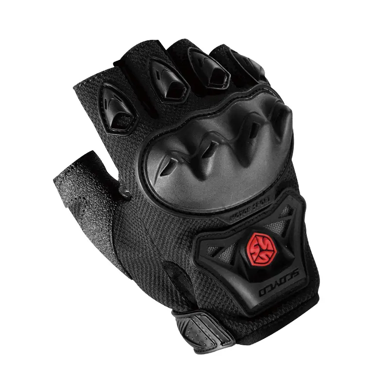 GUANTES DE MOTO DE MEDIO DEDO MC29D / COLOR NEGRO / TALLA XL